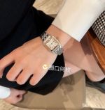 Cartier Panthere watch replica De 27*37MM Quartz Movement Two-tone Rose Gold Bezel Square Women Watch